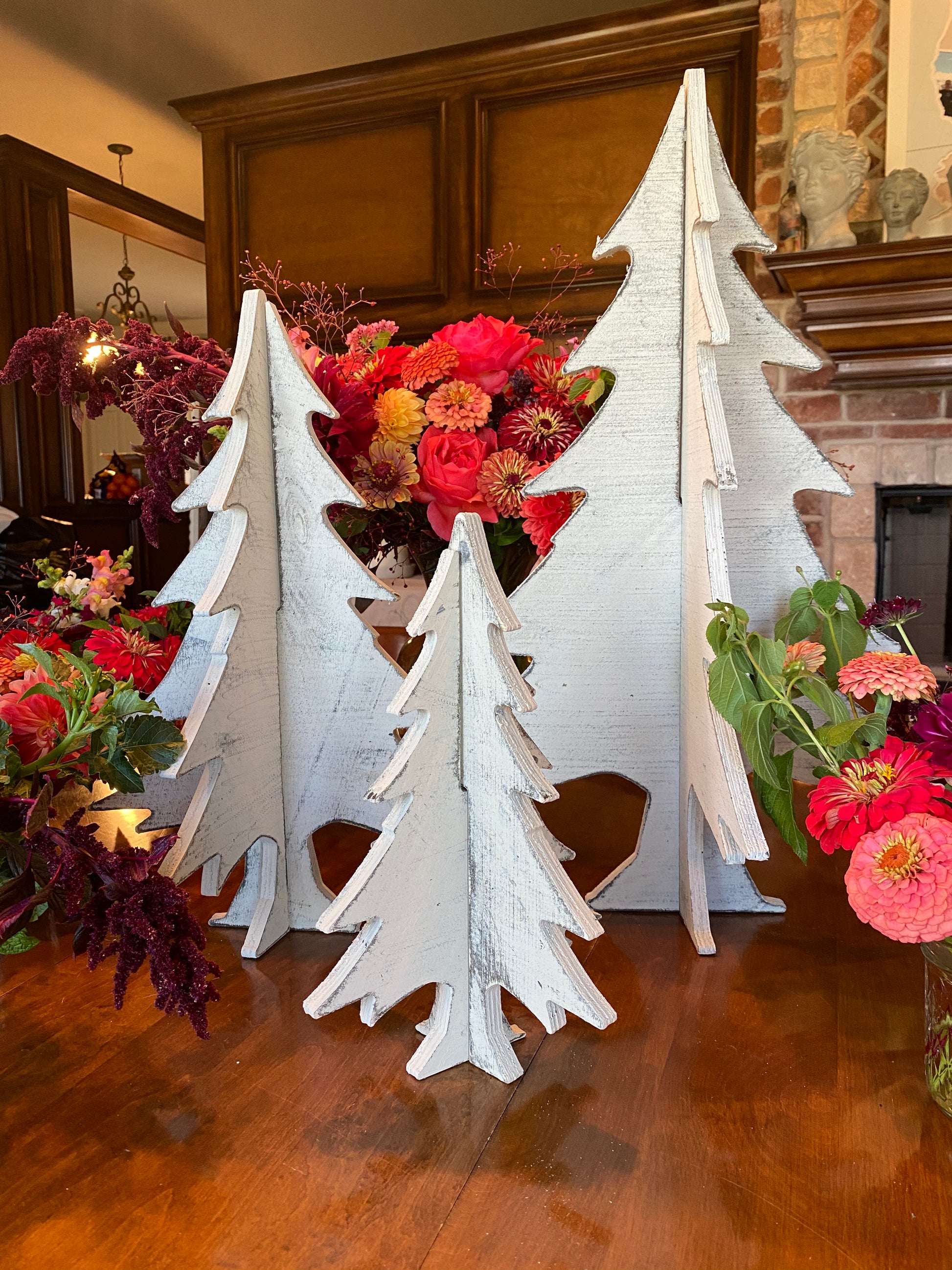 White Wooden Christmas Trees – SkyGardensTX