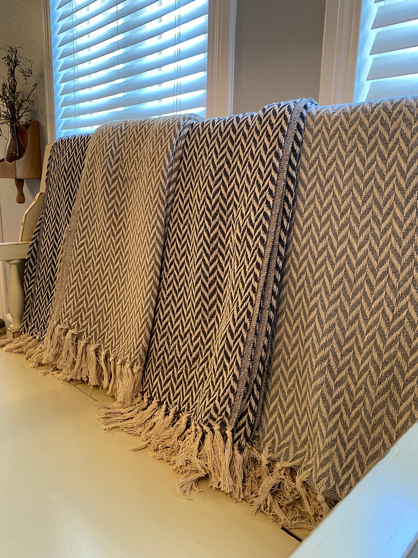 Cotton Throw Blanket - Chevron