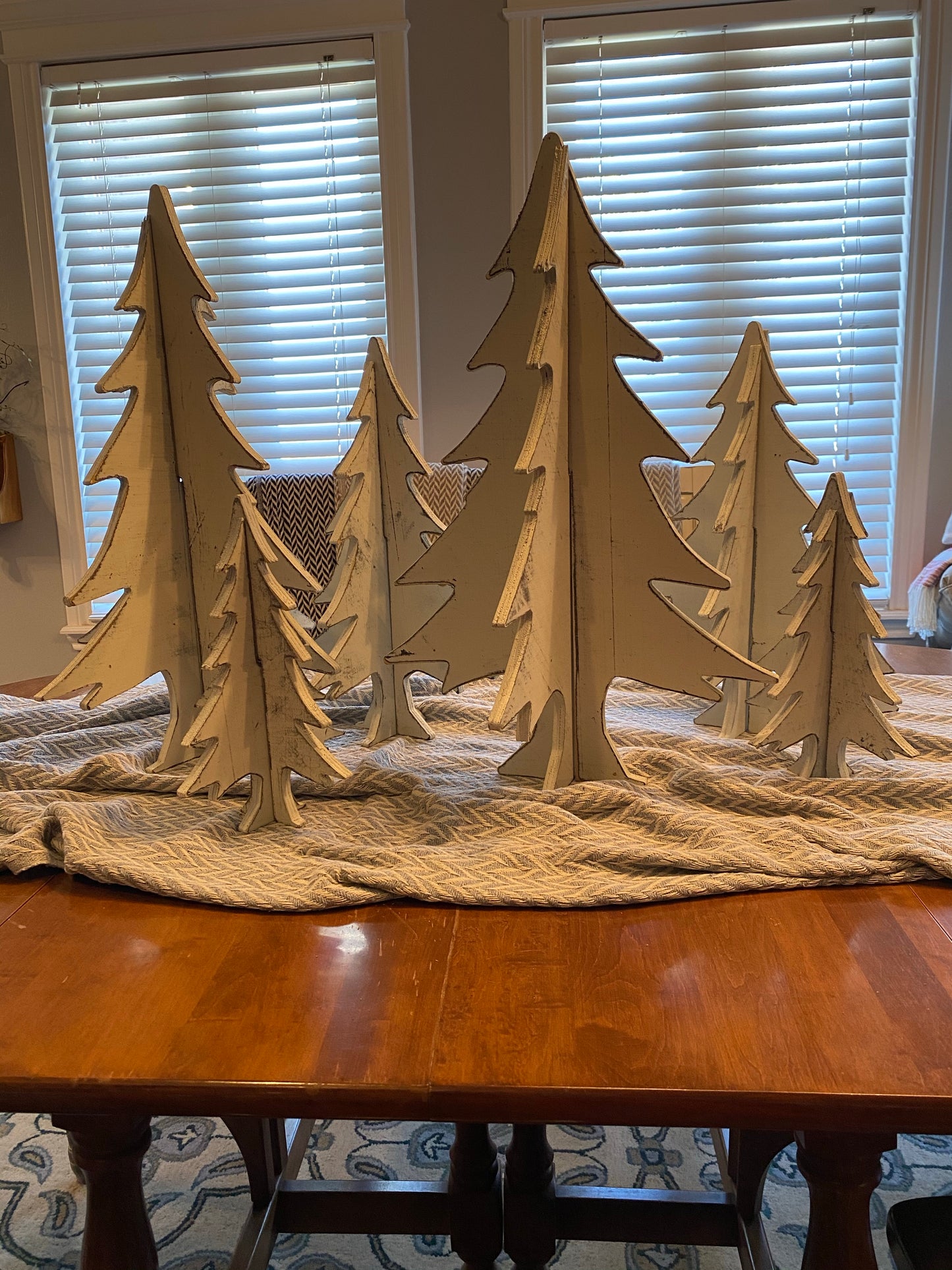 White Wooden Christmas Trees