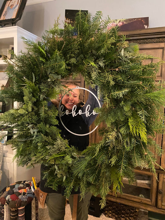 Fresh Winter Wreath with LIGHTS